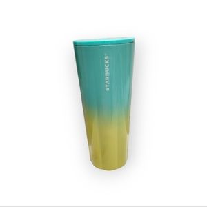 Starbucks Summer 2021 Teal and Yellow Ombre Stainless Steel 24 oz. Venti Tumbler